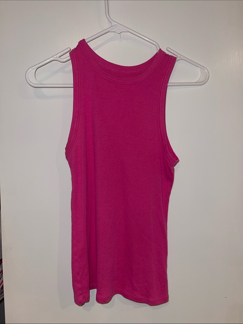 a new day Sleeveless Ribbed Tank Top - Fuchsia